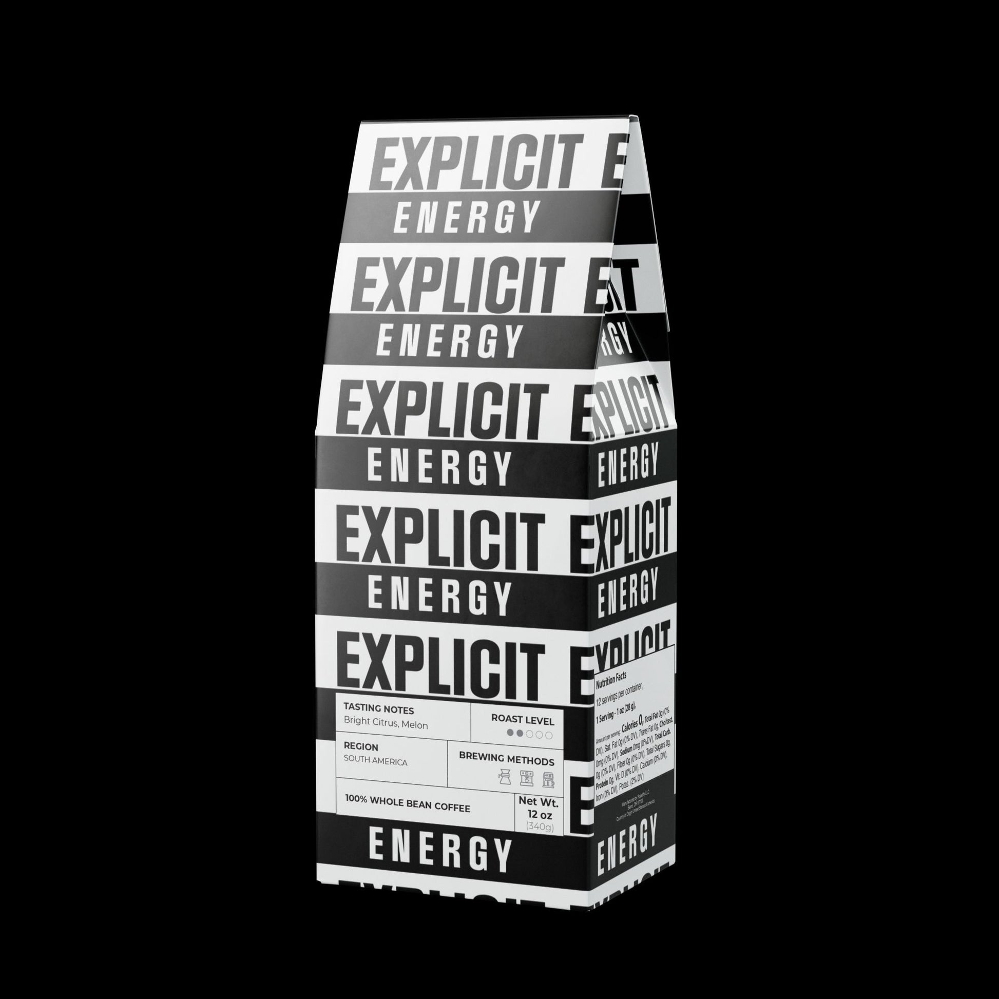 Explicit Energy Colombia Single Origin: Regular, Light-Medium Roast, Honeyed & Vibrant (12oz / 340g)