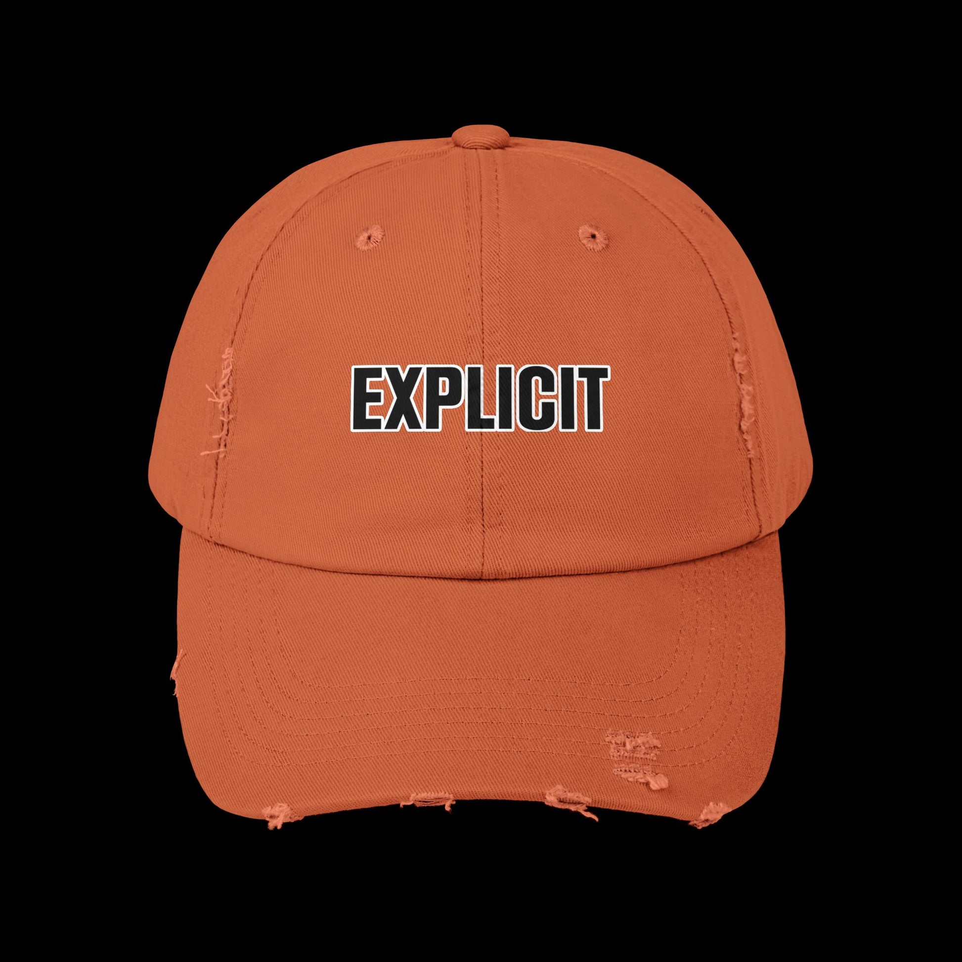 Explicit Distressed Cap: Unisex Casual Streetwear Hat