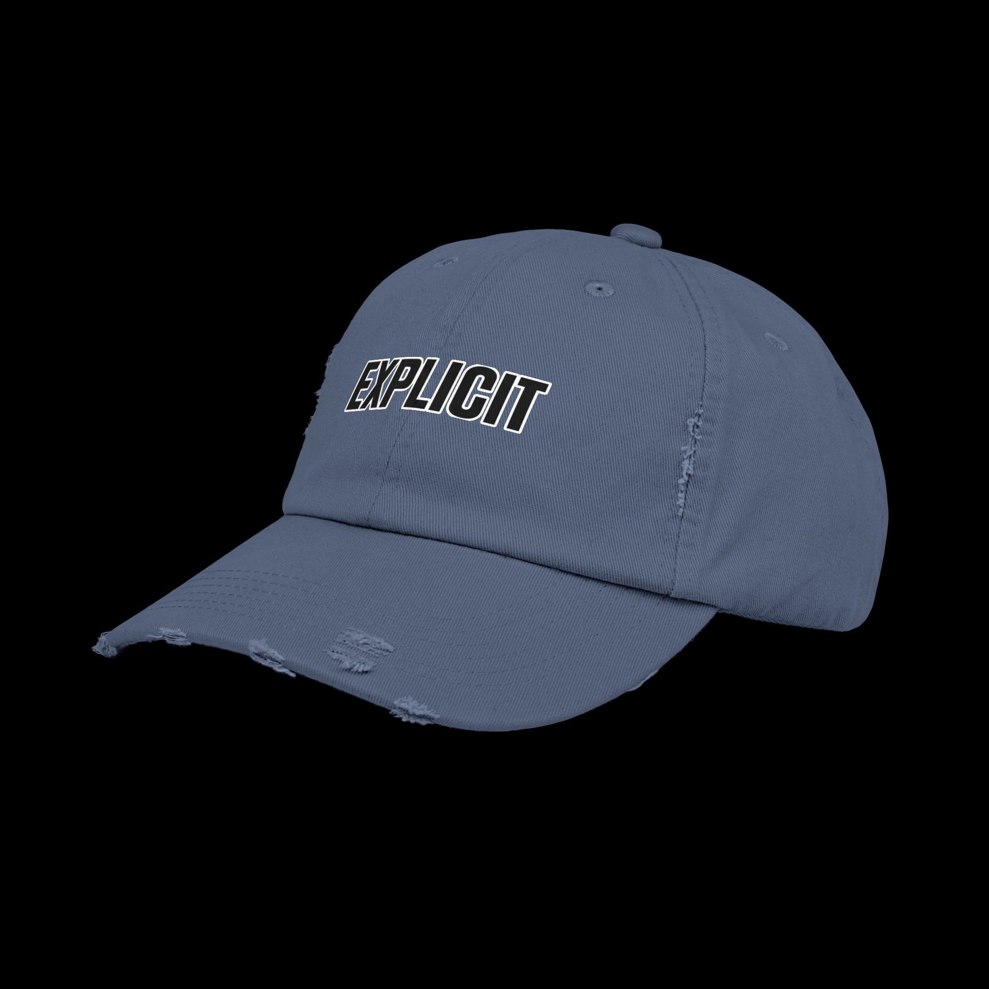 Explicit Distressed Cap: Unisex Casual Streetwear Hat