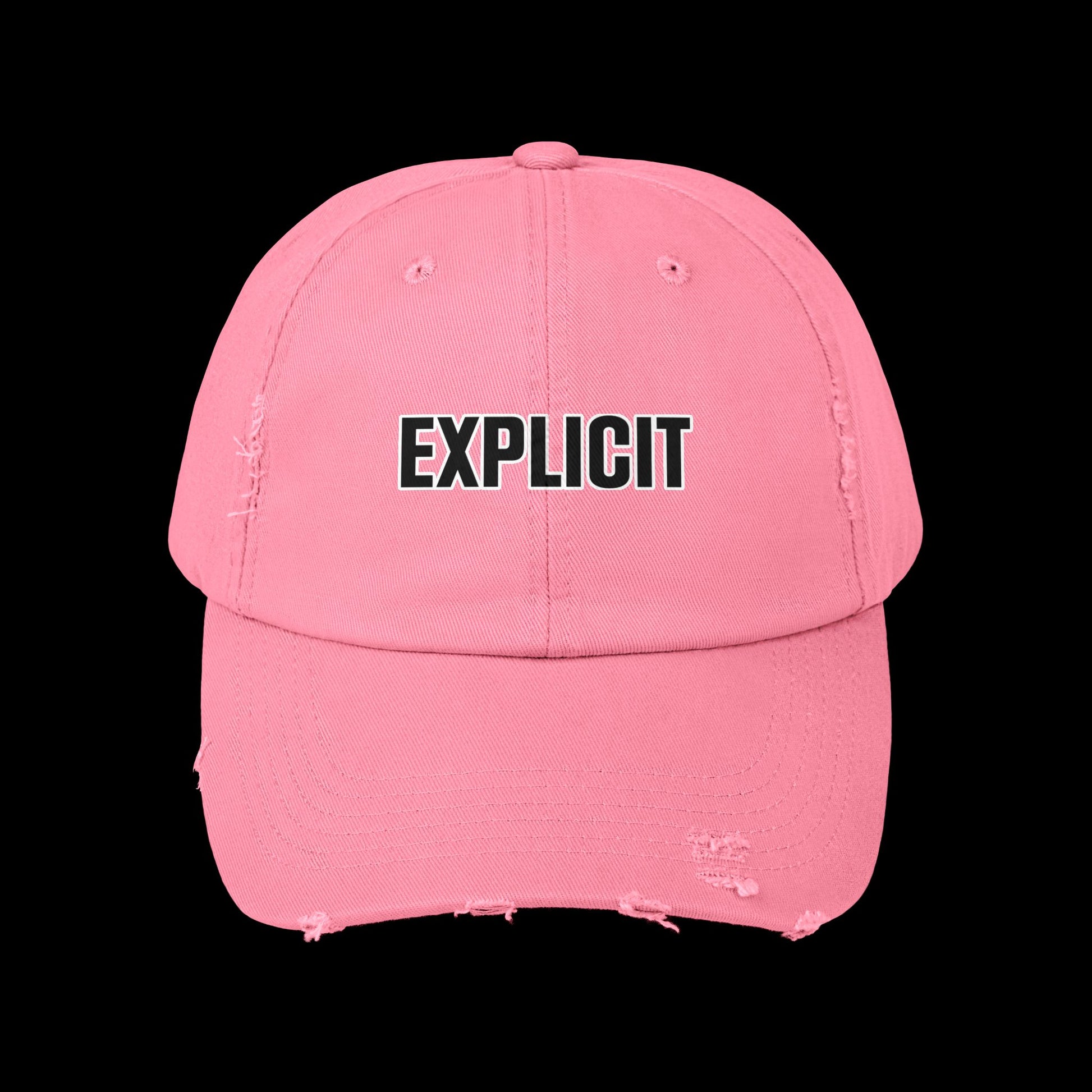 Explicit Distressed Cap: Unisex Casual Streetwear Hat