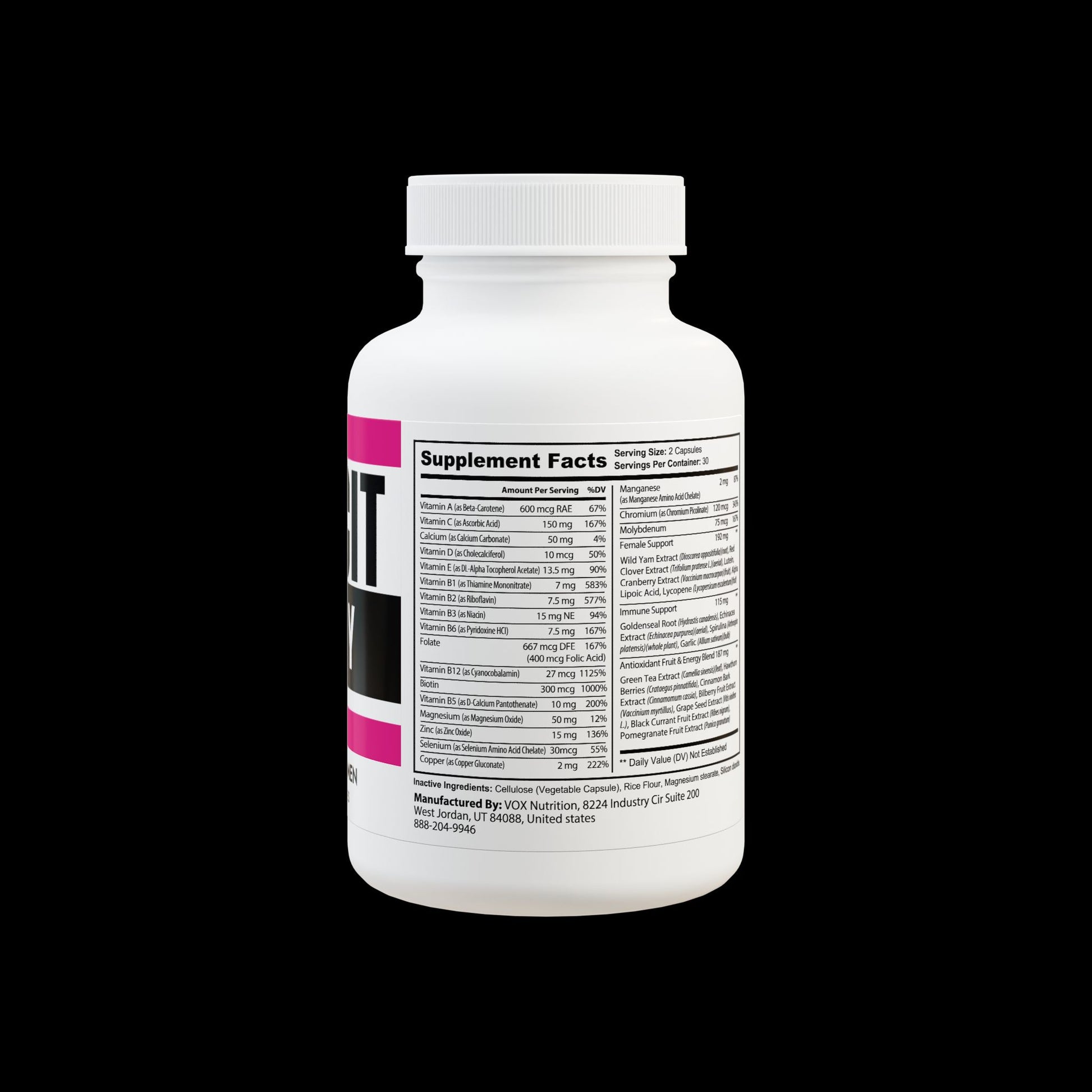 Explicit Energy Multivitamin for Women: Daily Health & Hormone Support (60 Capsules)