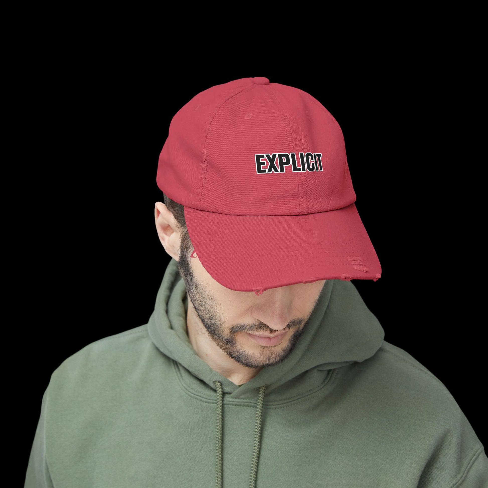 Explicit Distressed Cap: Unisex Casual Streetwear Hat